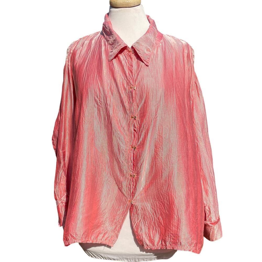 Roberto Cavalli Pink Silk Button-Front Blouse - Picture 7 of 13